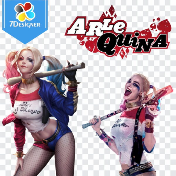 Kit Digital Arlequina com 136 PNG + 20 JPG + Brinde