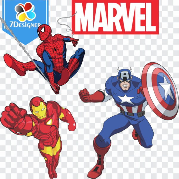 Kit Digital Marvel com 25 Vetores CDR + PNG