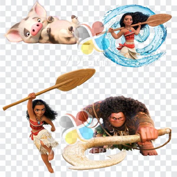 Kit Digital Moana - 32 Imagens PNG + 12 JPG e 17 Grandes Formatos - Imagem 2