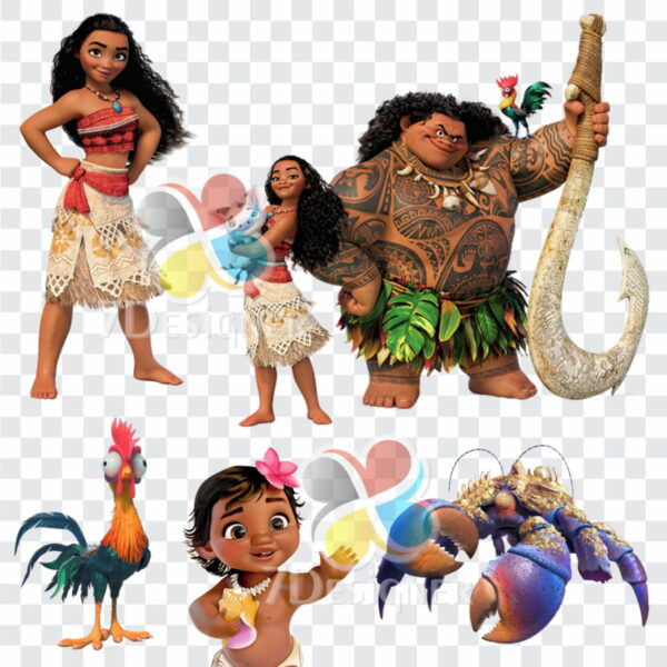 Kit Digital Moana - 32 Imagens PNG + 12 JPG e 17 Grandes Formatos - Imagem 3