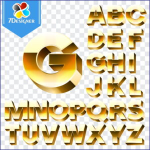 Kit Digital - Alfabeto 3D Dourado - Kit Digital #4