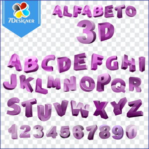 Alfabeto 3D Lilás - Kit Digital #1