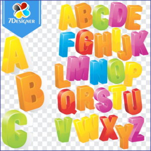 Kit Digital Alfabeto 3D color (Letras)