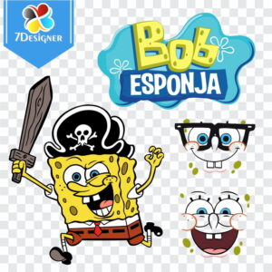 Kit Digital Bob Esponja com 25 Vetor Cdr e em PNG