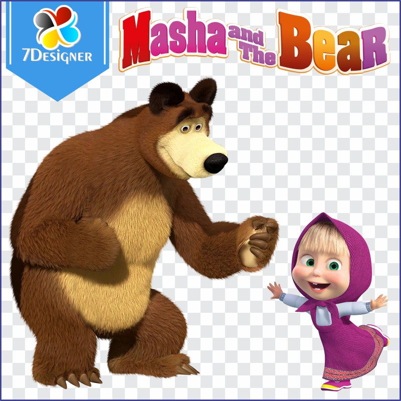 Kit Digital Masha e o Urso com 51 Imagens em PNG