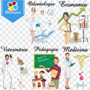 Kit Digital Profissões Fem. Vetor + PNG