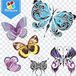 Kit Digital Borboletas com 150 Vetores em Ai e PDF